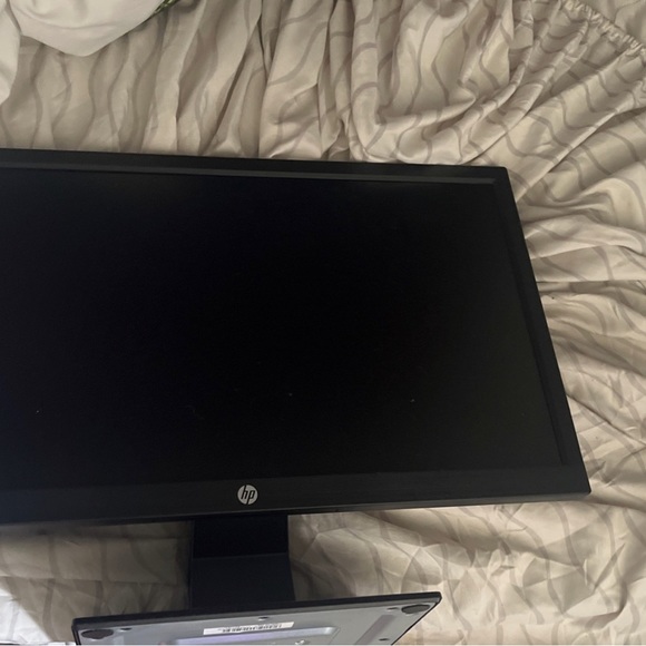 Gaming Pc with double monitor, and LED speakers.